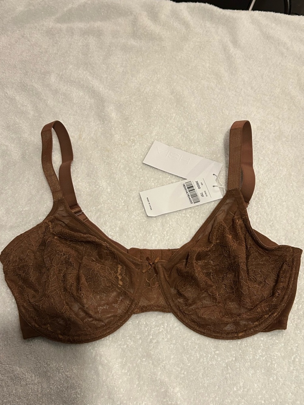 Unlined Lace Underwire Bra in Chestnut Brown - Comfortable Everyday Support
